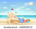 sand castle on a sea sand beach
