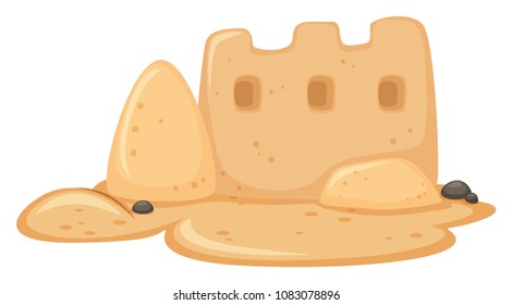 A Sand Castle on White Background illustration