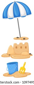 A Sand Castle on White Background illustration