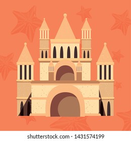sand castle on white background