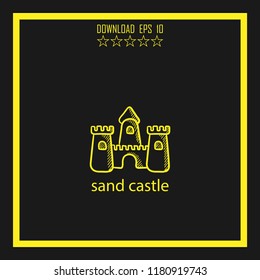 sand castle sketch vector icon