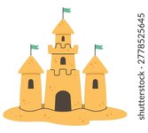 Sand castle for summer beach holidays