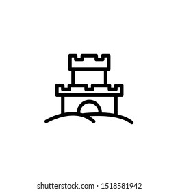 Sand castle, sand, summer icon. Element of travel icon. Thin line icon