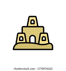 Sand castle, summer icon. Simple color with outline vector elements of vacation icons for ui and ux, website or mobile application