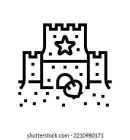 sand castle summer line icon vector. sand castle summer sign. isolated contour symbol black illustration