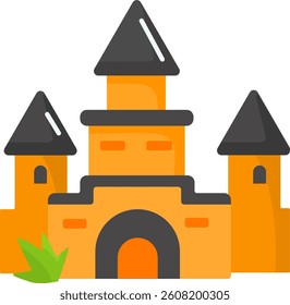 sand castle vector icon colorful