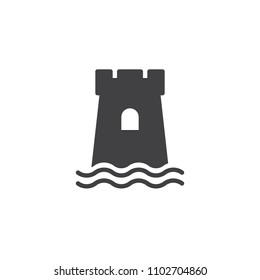 Sand castle vector icon. filled flat sign for mobile concept and web design. Beach sandcastle simple solid icon. Symbol, logo illustration. Pixel perfect vector graphics