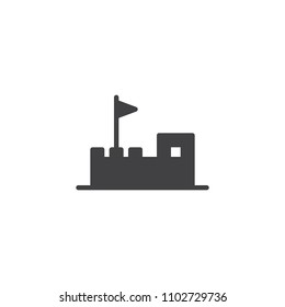 Sand castle vector icon. filled flat sign for mobile concept and web design. Sand play simple solid icon. Symbol, logo illustration. Pixel perfect vector graphics