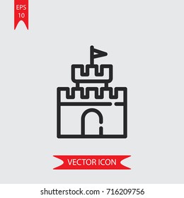 Sand castle vector icon, illustration symbol