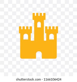 Sand castle vector icon isolated on transparent background, Sand castle logo concept