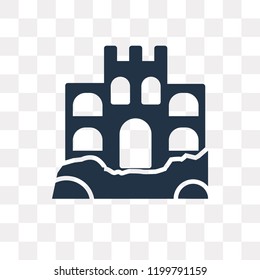 Sand castle vector icon isolated on transparent background, Sand castle transparency concept can be used web and mobile