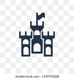 Sand castle vector icon isolated on transparent background, Sand castle transparency concept can be used web and mobile