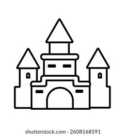 sand castle vector icon outline