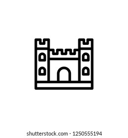 Sand castle vector icon in outline/line  style