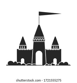 Icono vectorial de castillo de arena.Icono vector negro aislado en castillos de arena de fondo blanco.
