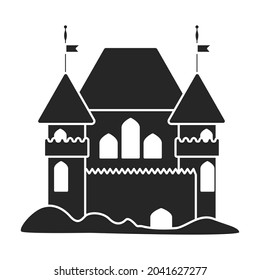 Sandburg Vektorsymbol.Schwarze Vektorsymbol einzeln auf weißem Hintergrund Sandburg.