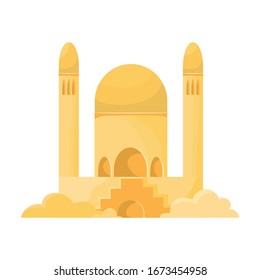 Vektorillustration Sand Castle Symbol.Symbol Vektorillustration Cartoon einzeln auf weißem Hintergrund Sandburg .