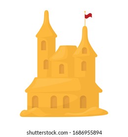 Sand castle vector icon.Cartoon vector icon isolated on white background sand castle.