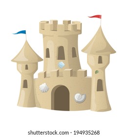 Sand Castle. Vector Illustration