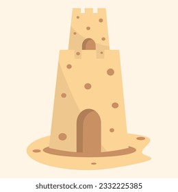 Sand castle vector illustration. Design element with summer theme.
