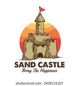 Sand castle vector illustration , perfect for logo and t shirt design