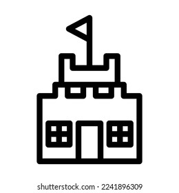 Sand Castle Vector Line Icon Design