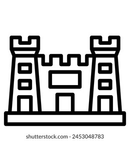 Sand Castle Vector Line Icon Design