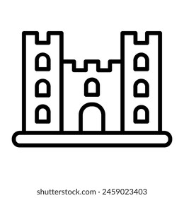 Sand Castle Vector Line Icon Design