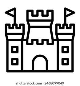 Sand Castle Vector Line Icon Design