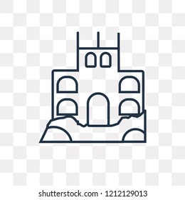 Sand castle vector outline icon isolated on transparent background, high quality linear Sand castle transparency concept can be used web and mobile