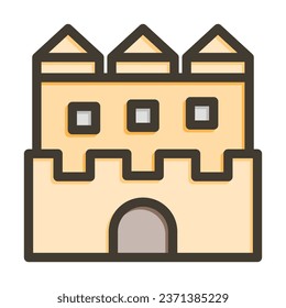 Sand Castle Vector Thick Line Filled Colors Icon For Personal And Commercial Use.

