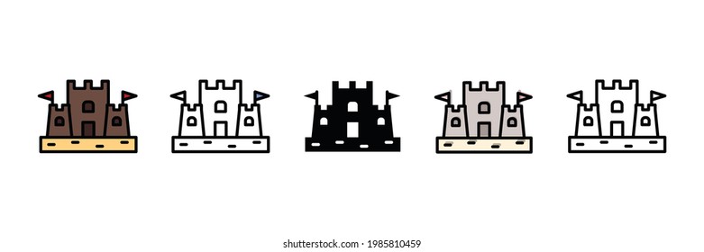 sand castle vector type icon