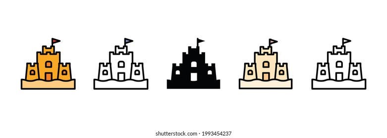 sand castle vector type icon