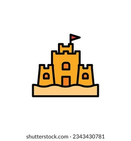 sand castle vector type icon