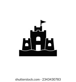 icono de tipo vector de castillo de arena