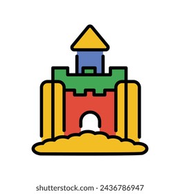 Sandburg-Symbol mit weißem Hintergrund Vektor Stock Illustration