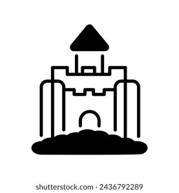 sand casttle icon with white background vector stock illustration