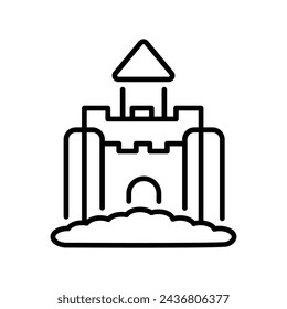 sand casttle icon with white background vector stock illustration