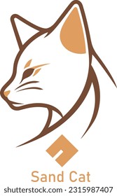 sand cat in logo style, isolated on white