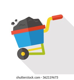 sand cement trolley flat icon