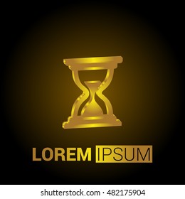 Sand clock 3D Golden Metallic Premium Royal Corporate Logo / Icon