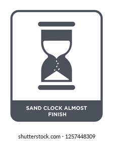 sand clock almost finish icon vector on white background, sand clock almost finish trendy filled icons from Measurement collection, sand clock almost finish simple element illustration
