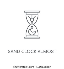 Sand Clock Almost Finish linear icon. Sand Clock Almost Finish concept stroke symbol design. Thin graphic elements vector illustration, outline pattern on a white background, eps 10.