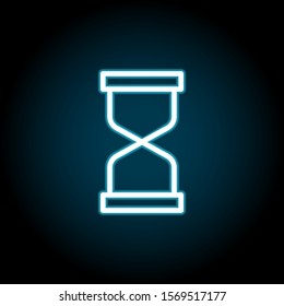 Sand clock blue neon icon. Simple thin line, outline vector of time icons for ui and ux, website or mobile application