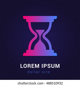 Sand clock Blue & Red colorful gradient attractive bright material Icon / Logo Design