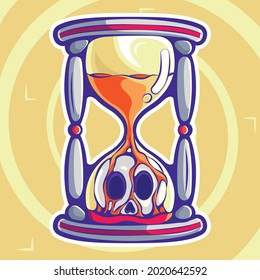 sand clock cartoon illustration Premium Vector
