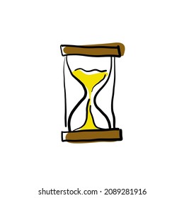 Sand Clock Cartoon Pencil Drawing Vector Stock Vector (Royalty Free