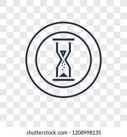 Sand Clock concept vector linear icon isolated on transparent background, Sand Clock concept transparency concept in outline style