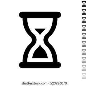 Curseur d'horloge de sable - icône vectorielle noire et dix icônes dans les tons gris