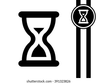sand clock cursor - black and white vector icon